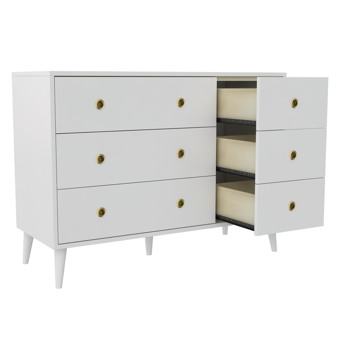 Harper 6-Drawer Storage Dresser - White