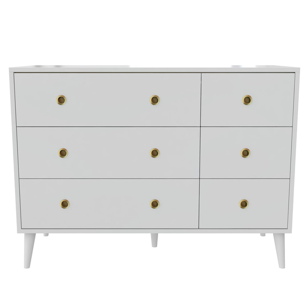 Harper 6-Drawer Storage Dresser - White
