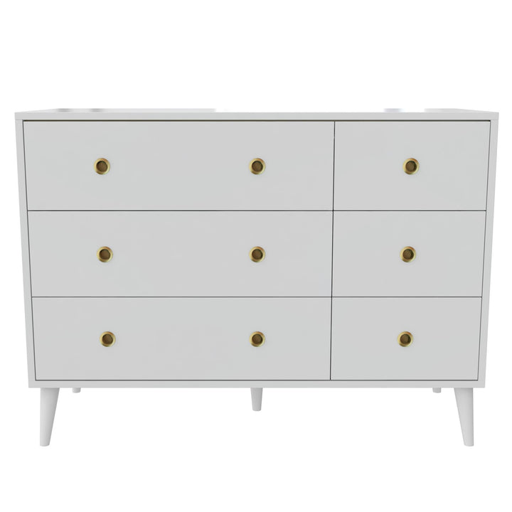 Harper 6-Drawer Storage Dresser - White
