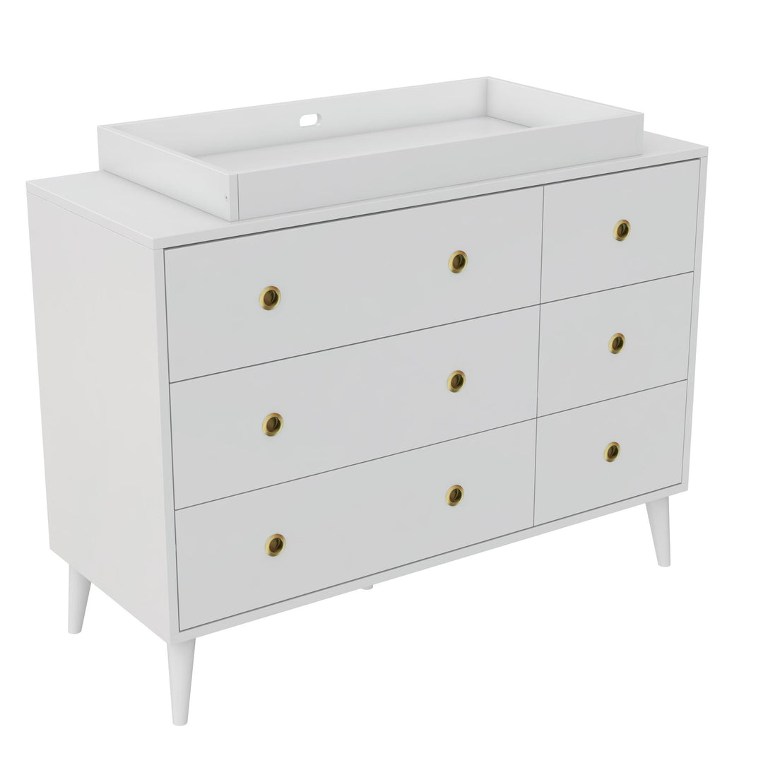 Harper 6-Drawer Storage Dresser - White