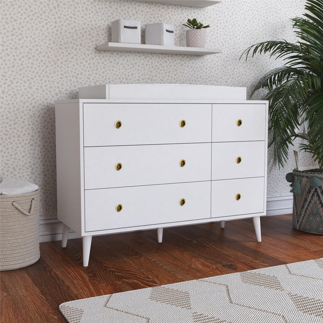 Harper 6-Drawer Storage Dresser - White
