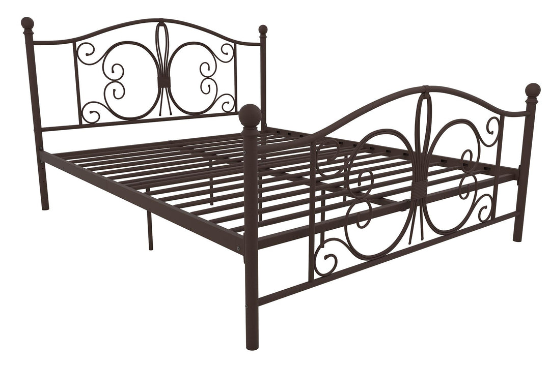 Ballard Victorian Style Metal Bed -  Bronze  -  Queen