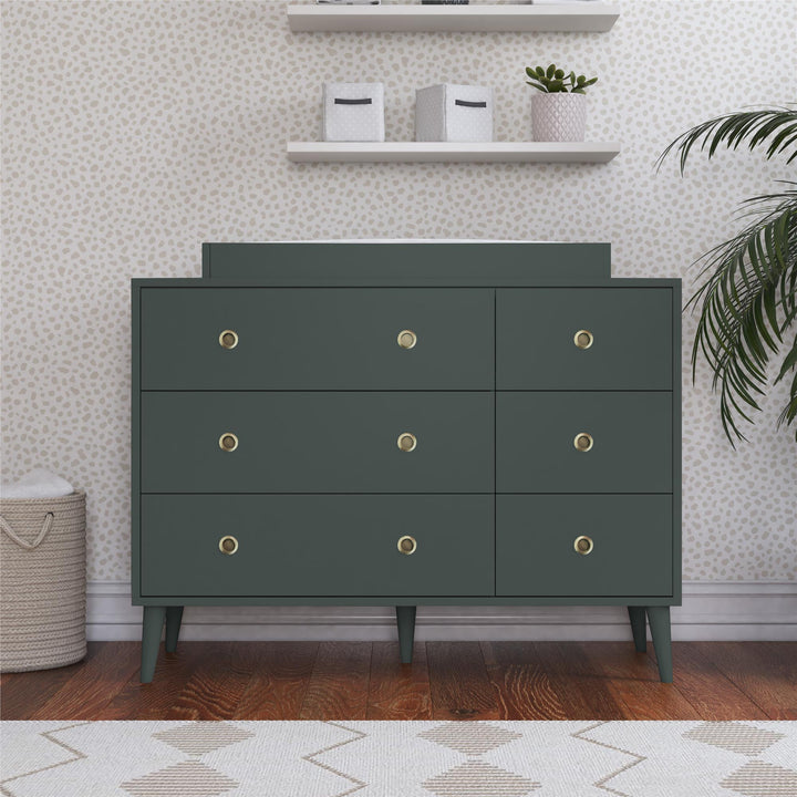Harper 6 Drawer Storage Dresser - Olive 