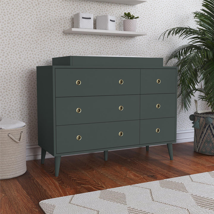 Harper 6 Drawer Storage Dresser - Olive 