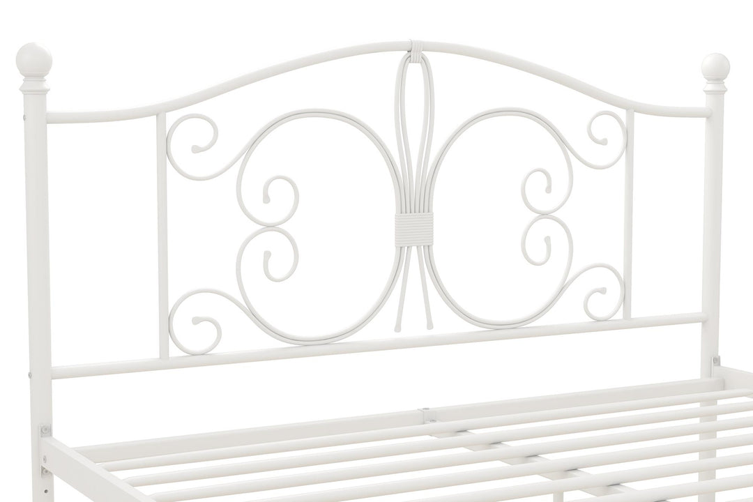 Best Victorian Metal Bed with Slats -  White  -  Queen