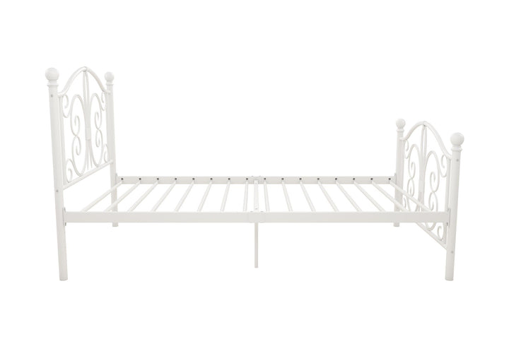 Best Victorian Metal Bed with Slats -  White  -  Twin