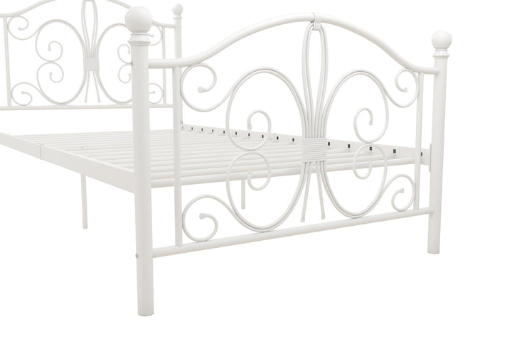 Bombay Victorian Style Metal Bed -  White  -  Twin