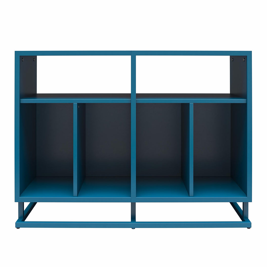 Record Station with Open Cubbies -  Blue