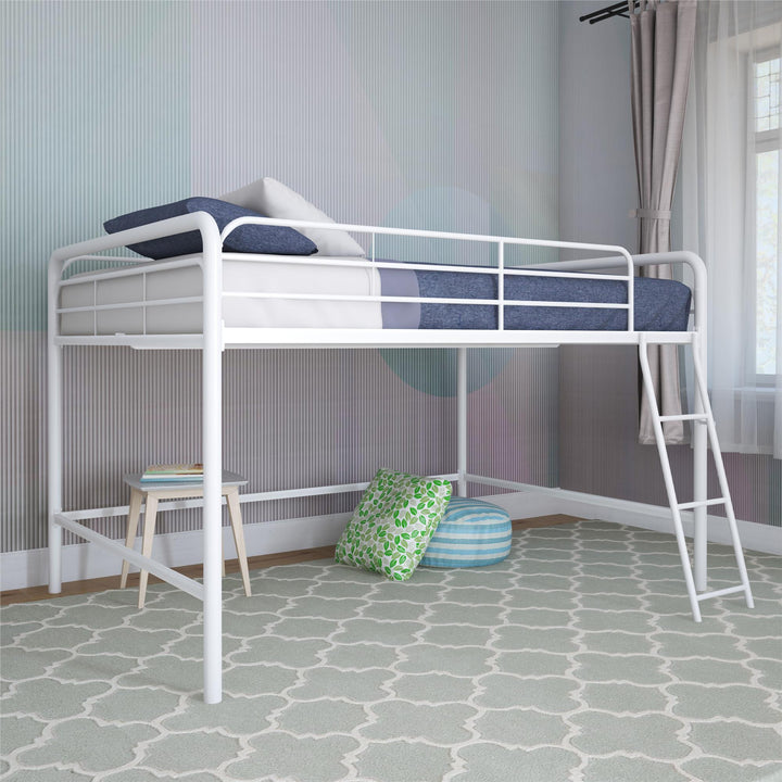 Jett Junior Design Loft Bed with 3 Step Ladder -  White  -  Full
