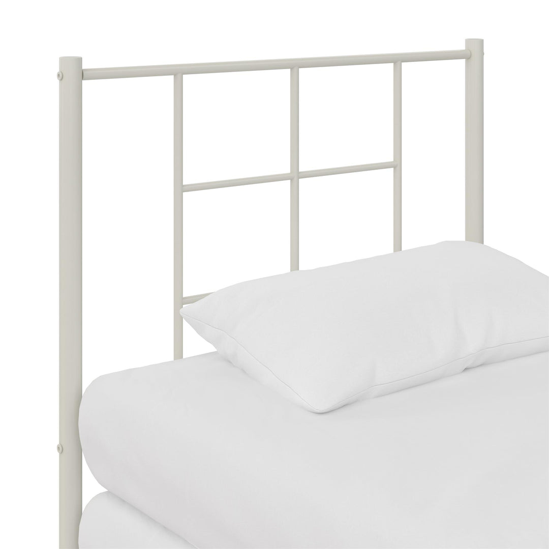 Praxis Geometric Accented Metal Headboard with Classic Matte Finish - White - Twin