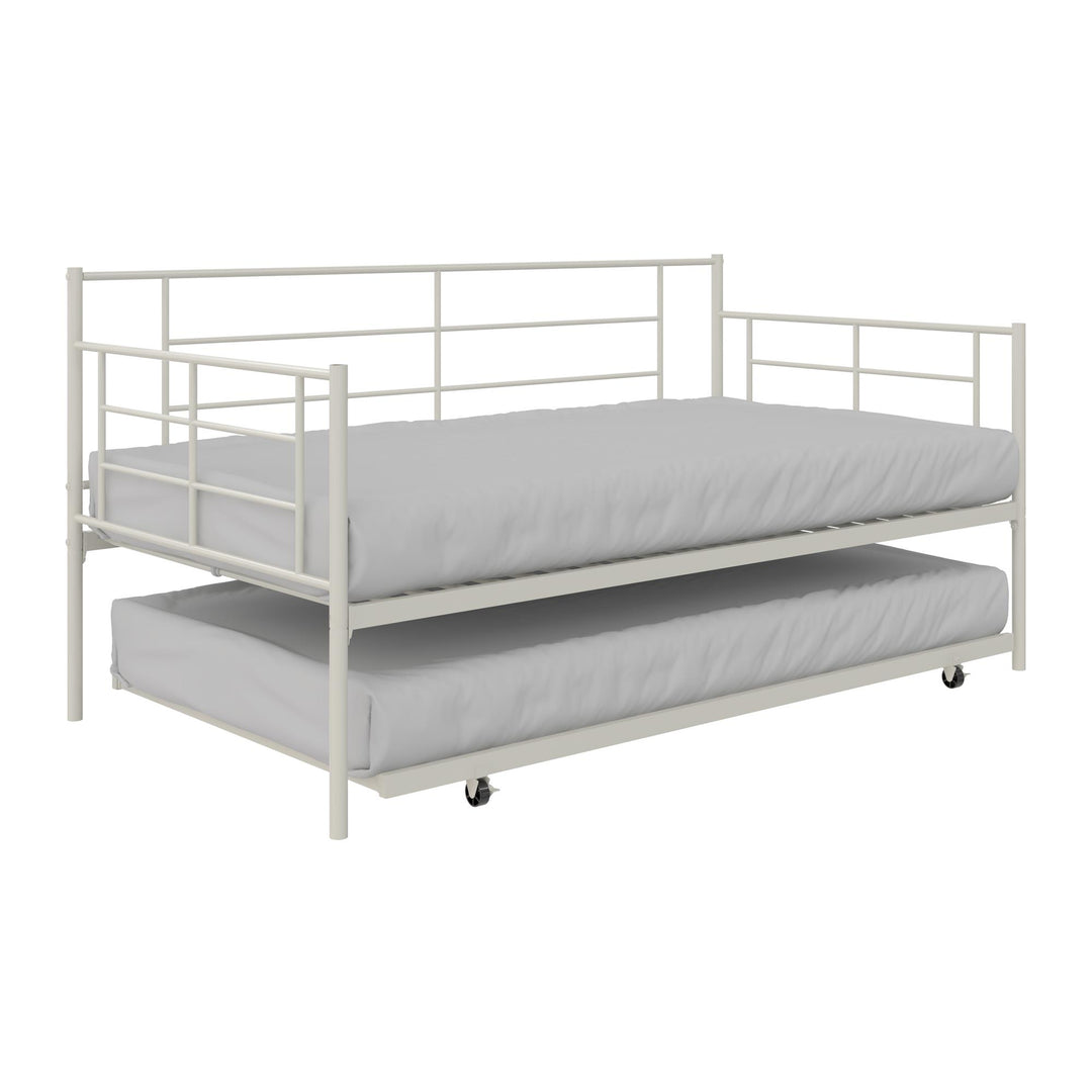 Praxis Metal Daybed with Trundle - White - Twin