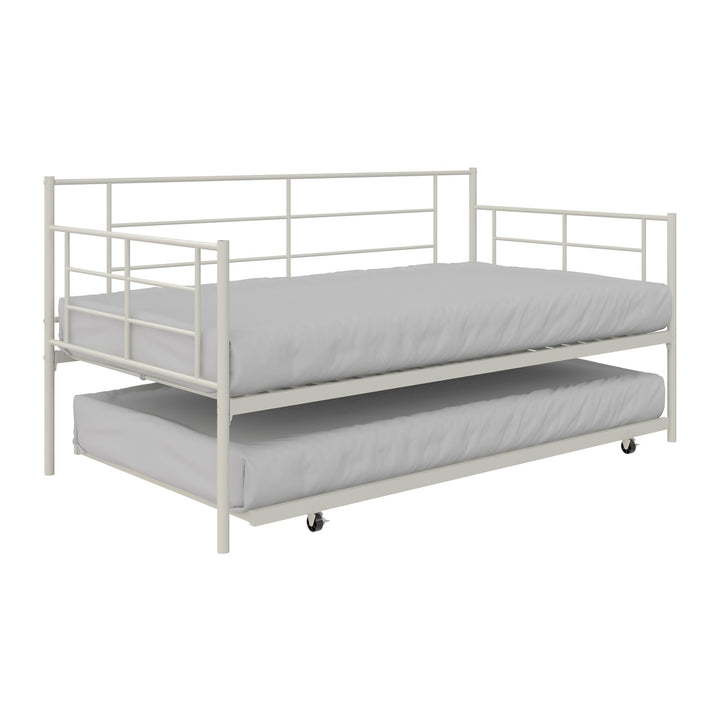 Praxis Metal Daybed with Trundle - White - Twin