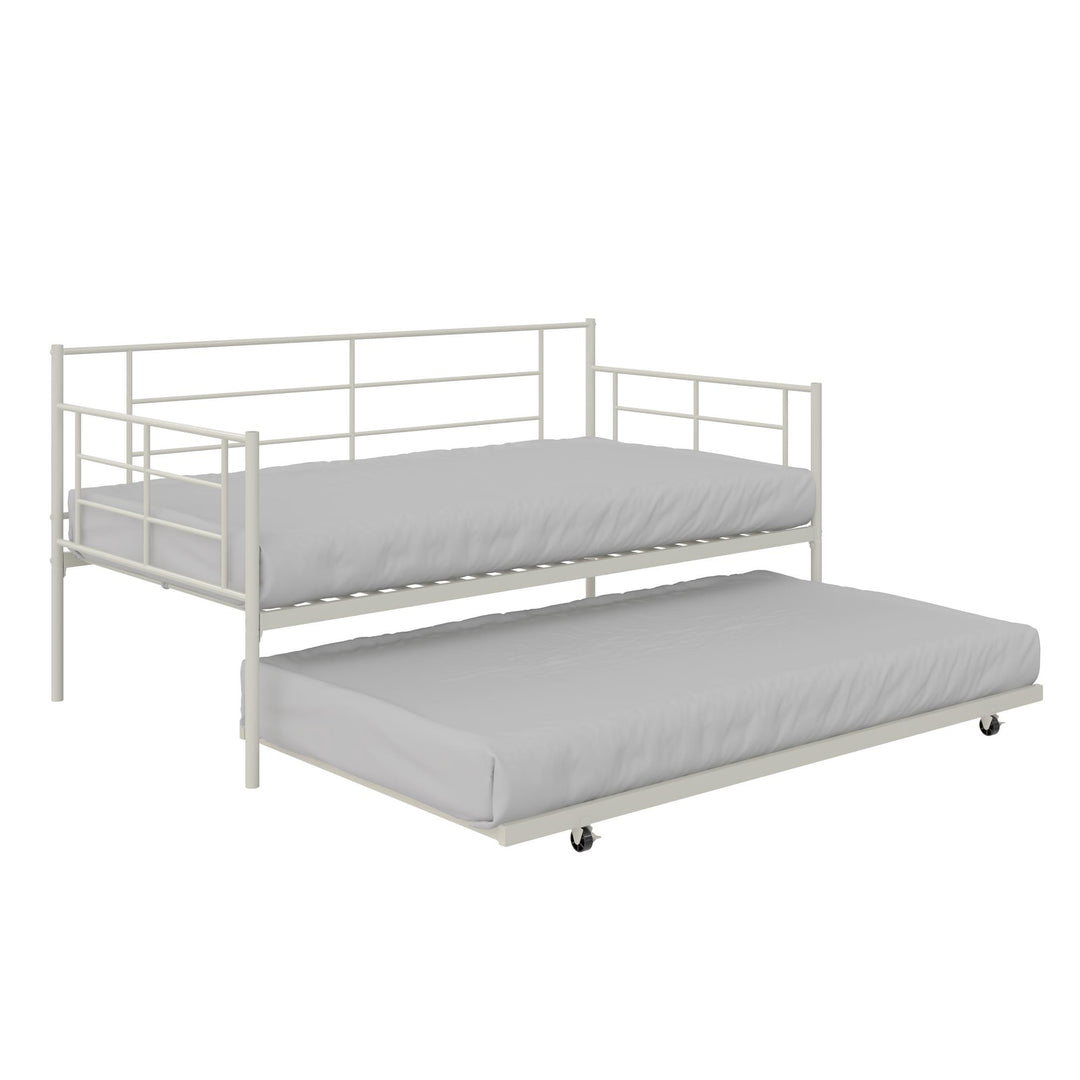 Praxis Metal Daybed with Trundle - White - Twin