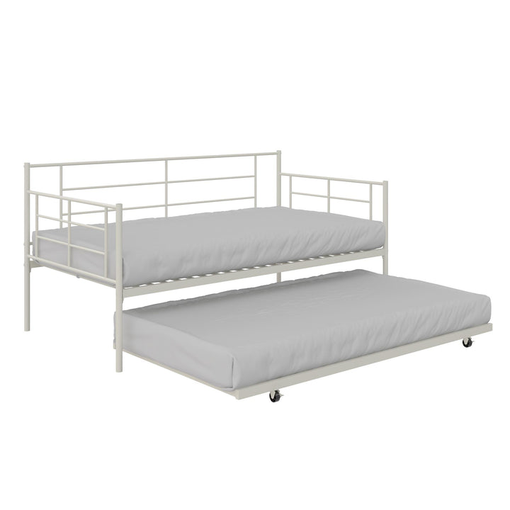 Praxis Metal Daybed with Trundle - White - Twin