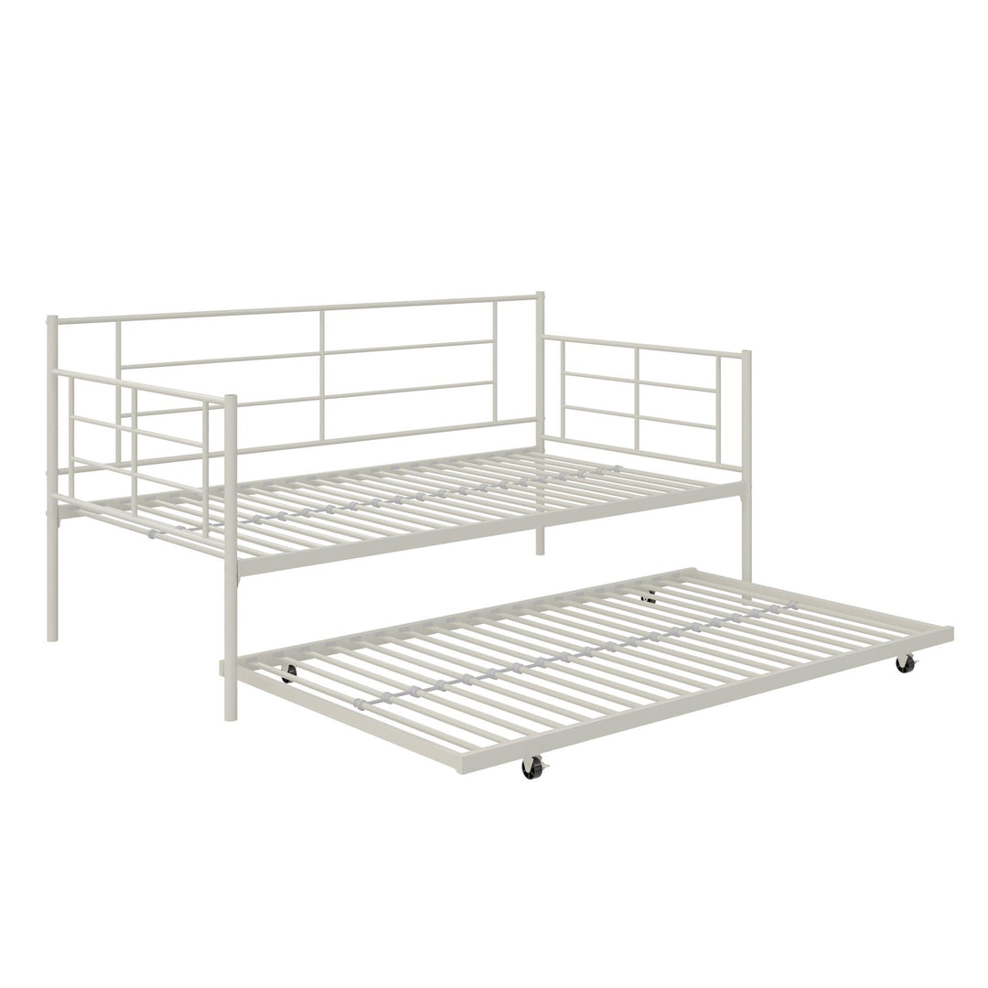 Praxis Metal Daybed with Trundle - White - Twin