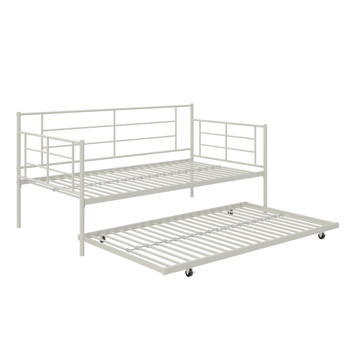 Praxis Metal Daybed with Trundle - White - Twin