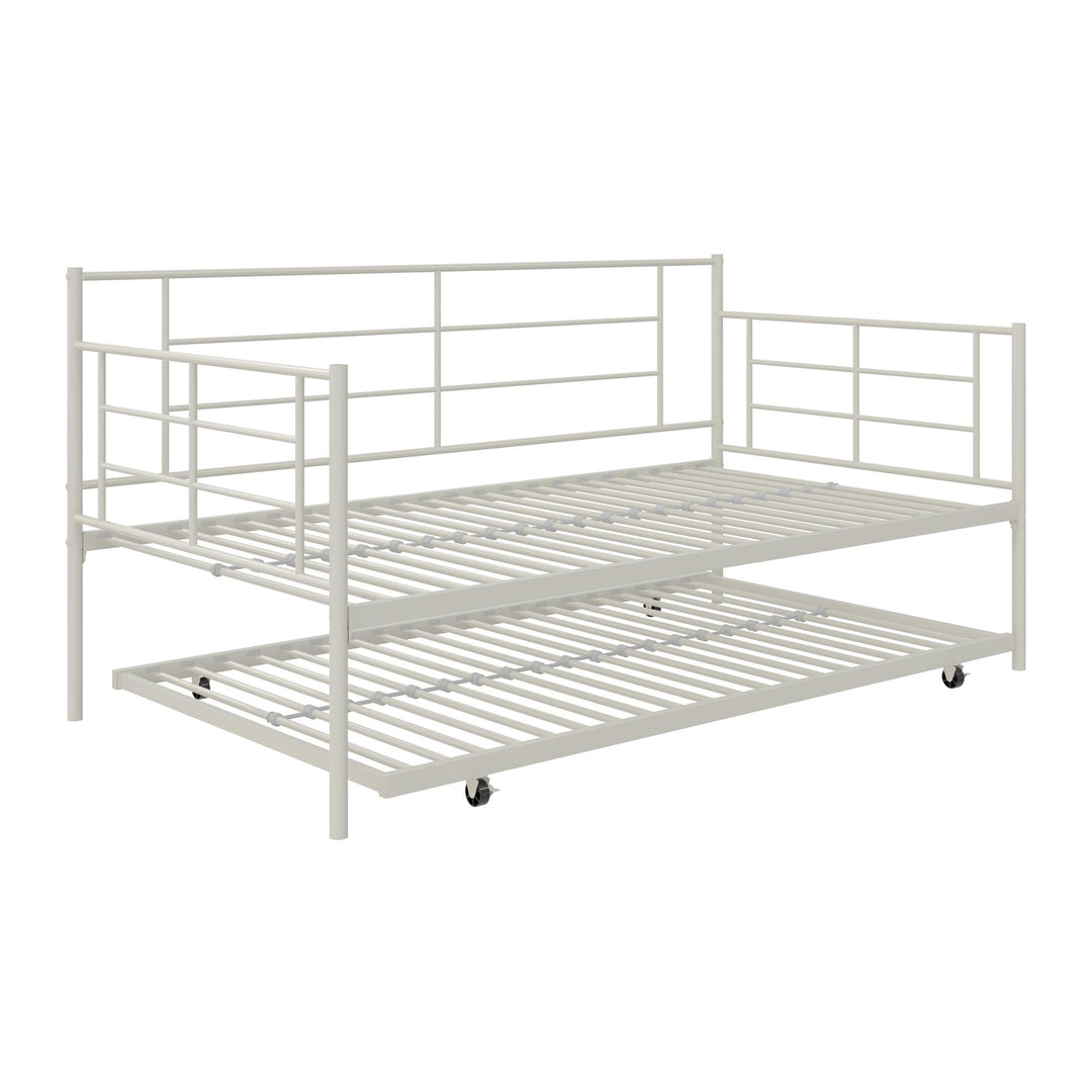 Praxis Metal Daybed with Trundle - White - Twin