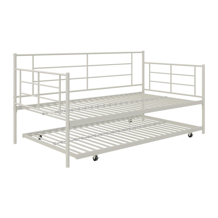 Praxis Metal Daybed with Trundle - White - Twin