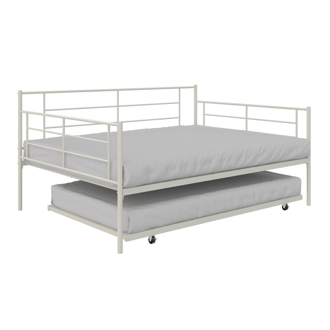 Praxis Metal Daybed with Trundle - White - Full