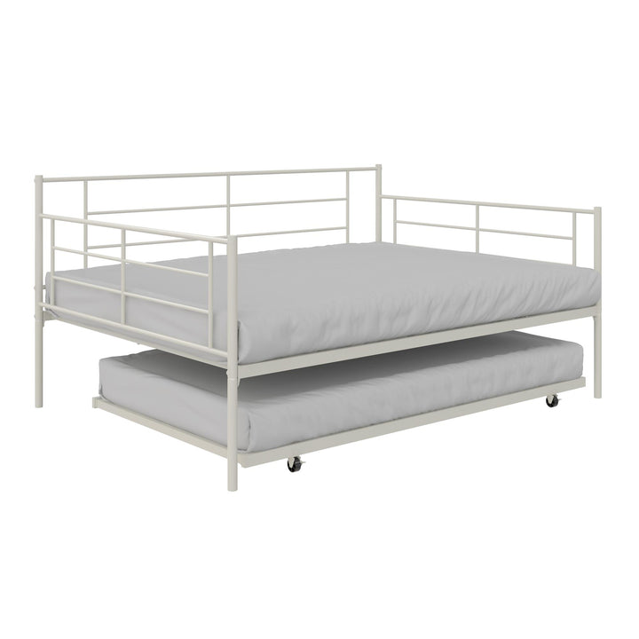 Praxis Metal Daybed with Trundle - White - Full
