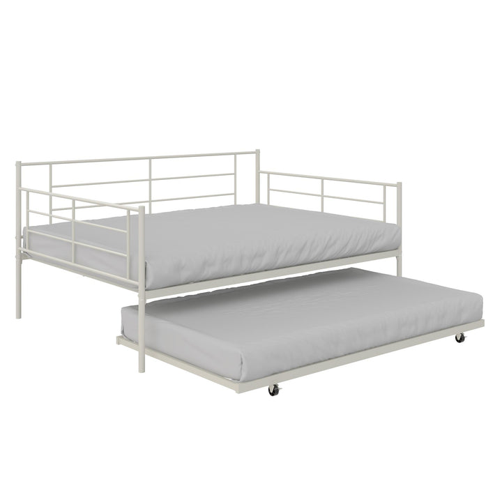 Praxis Metal Daybed with Trundle - White - Full