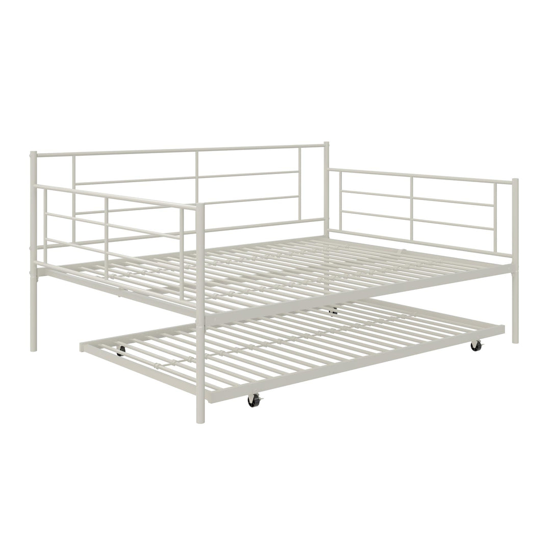 Praxis Metal Daybed with Trundle - White - Full