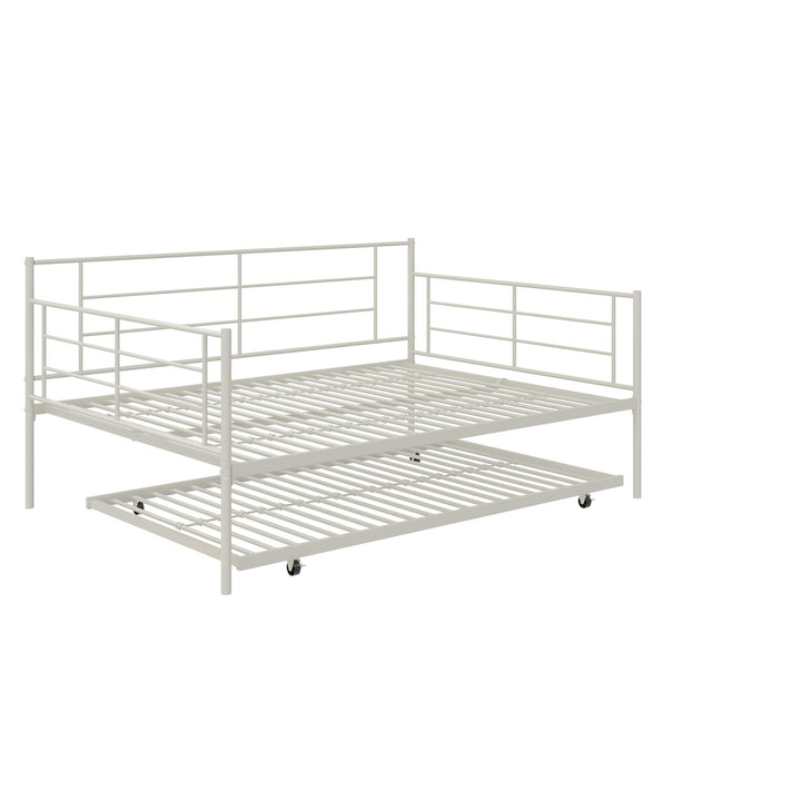 Praxis Metal Daybed with Trundle - White - Full