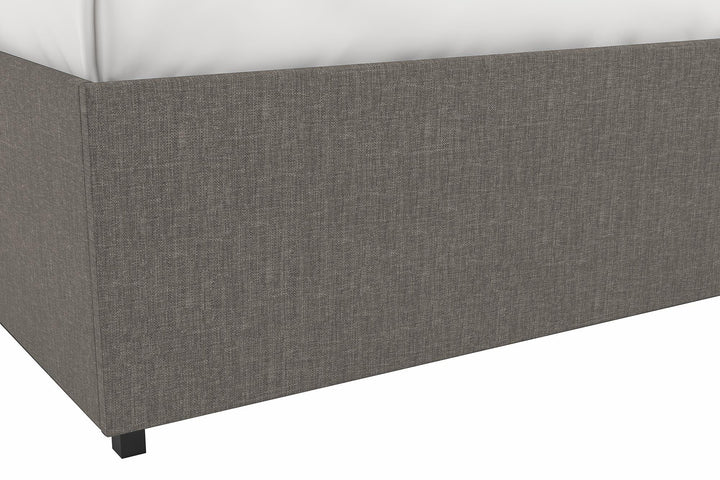 Best Stylish Platform Bed with Storage -  Grey Linen 