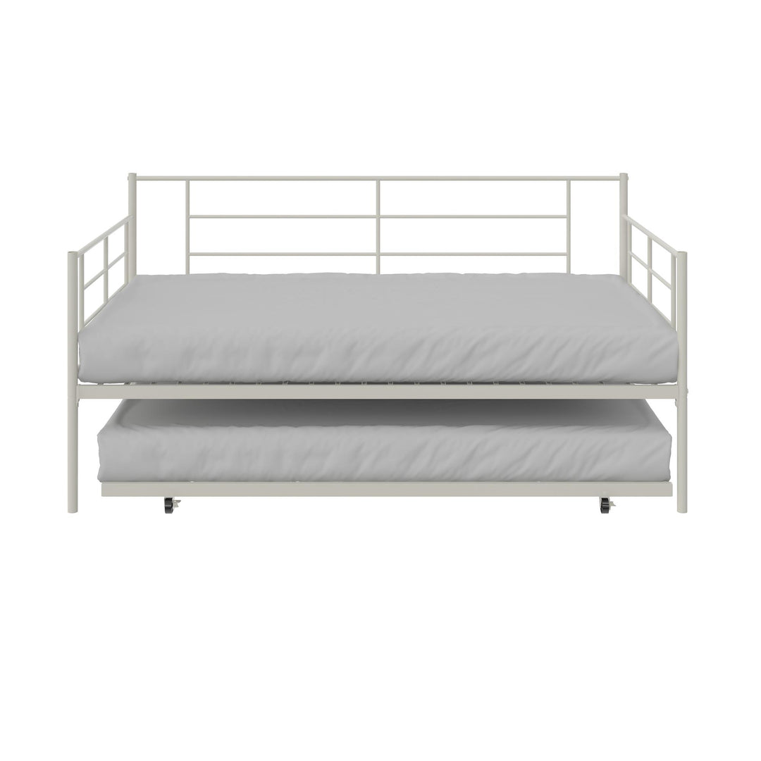 Praxis Metal Daybed with Trundle - White - Twin