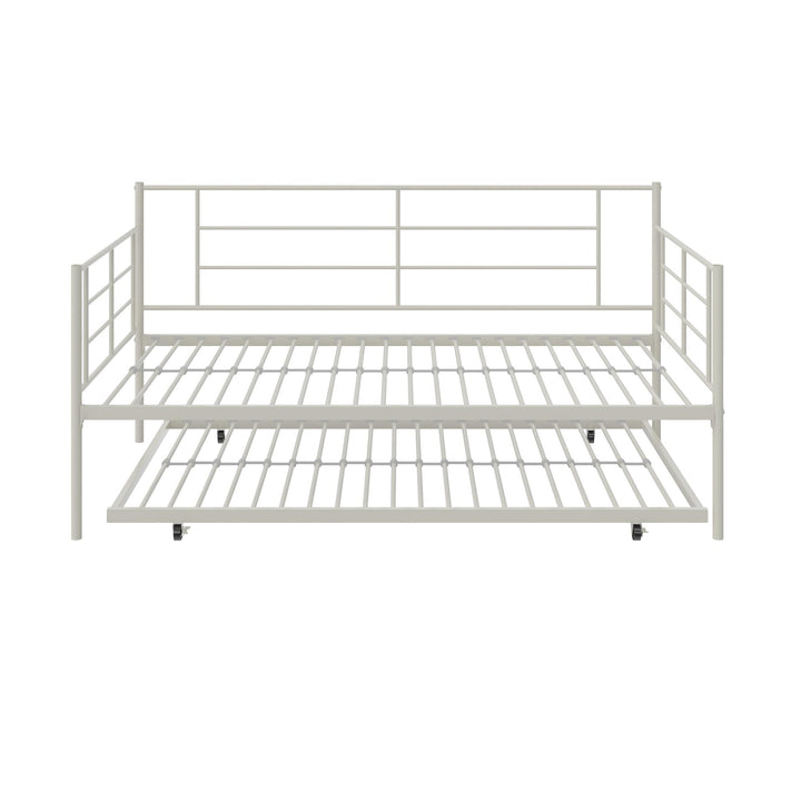 Praxis Metal Daybed with Trundle - White - Twin