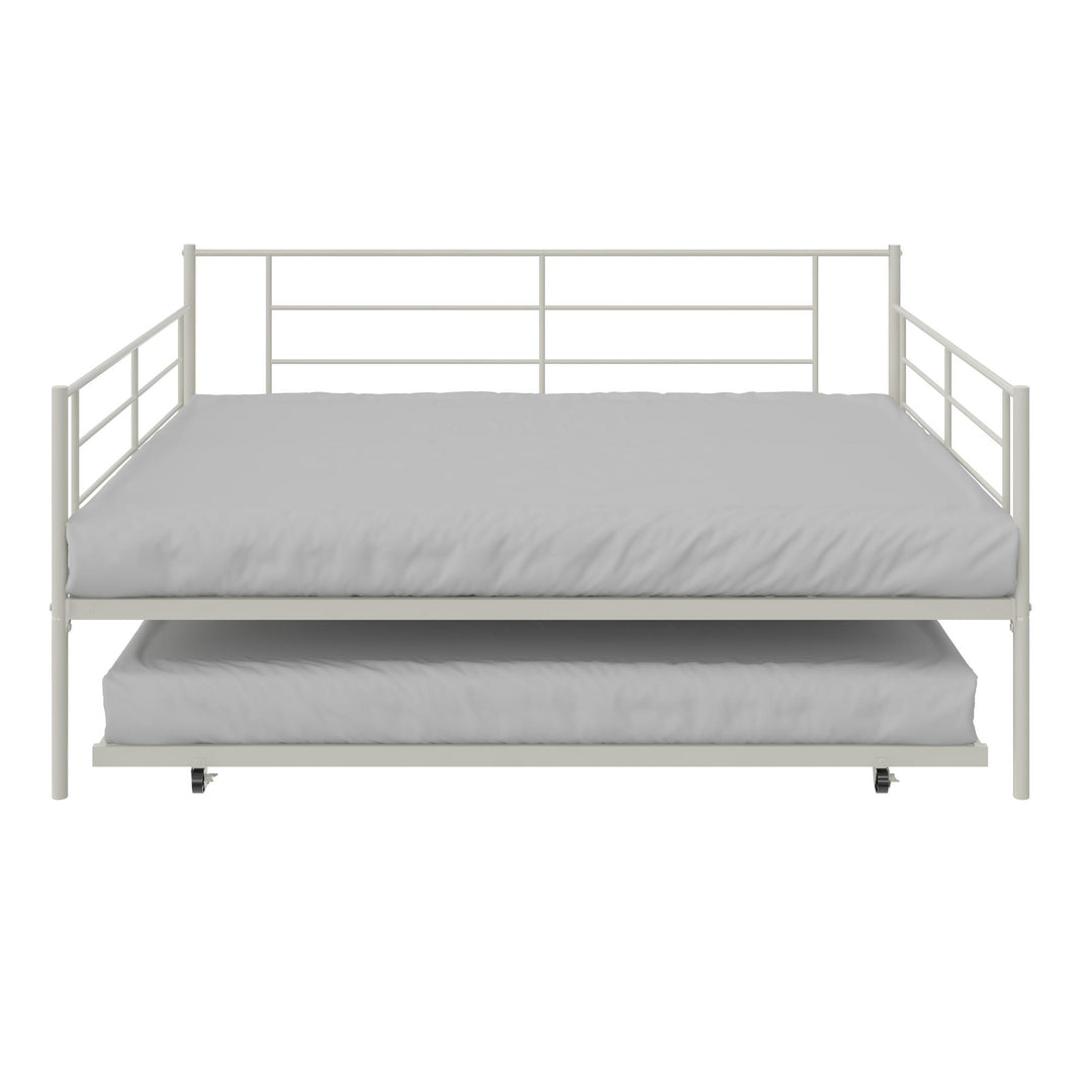 Praxis Metal Daybed with Trundle - White - Full