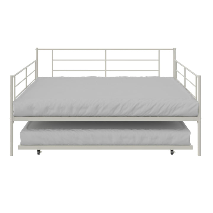 Praxis Metal Daybed with Trundle - White - Full