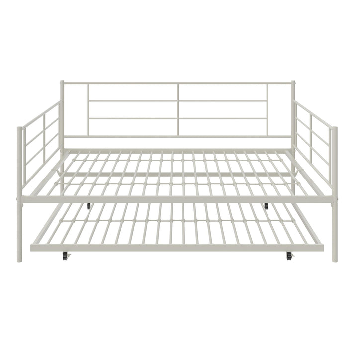 Praxis Metal Daybed with Trundle - White - Full