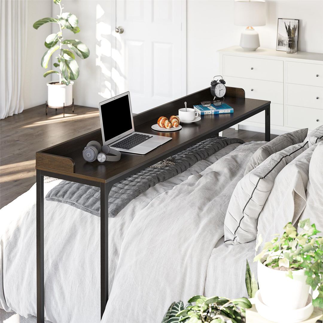 Park Hill Adjustable Height Over-The-Bed Desk with Castors - Espresso