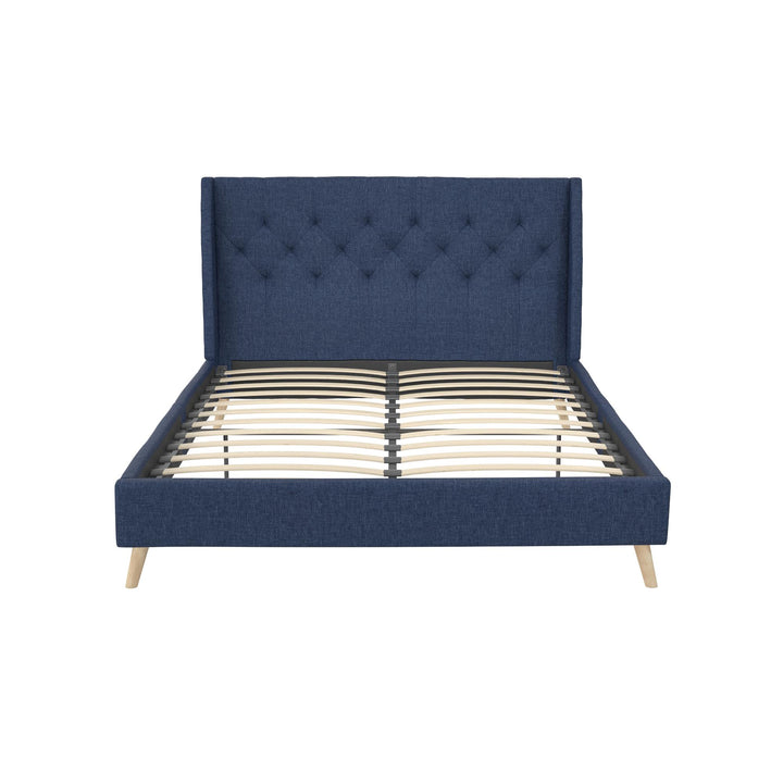 Her Majesty Bed - Blue Linen - Queen