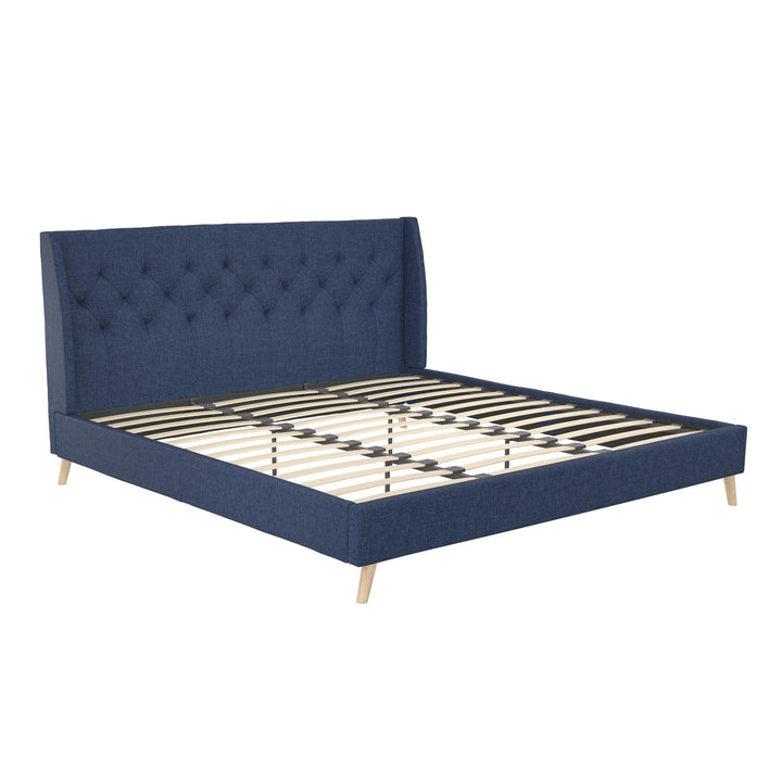 Her Majesty Bed - Blue Linen - King