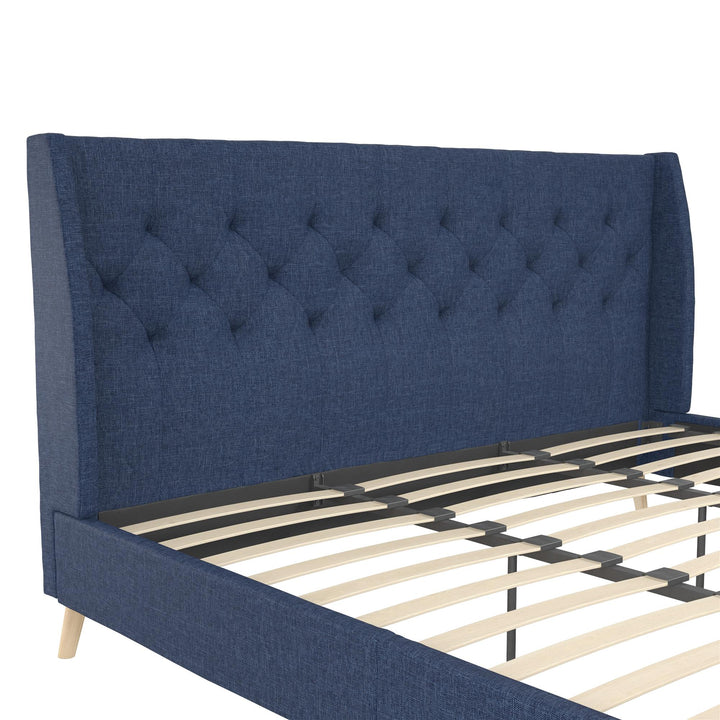 Her Majesty Bed - Blue Linen - King