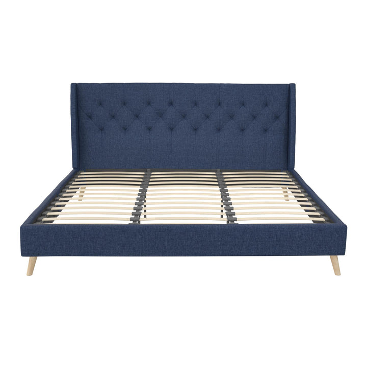 Her Majesty Bed - Blue Linen - King