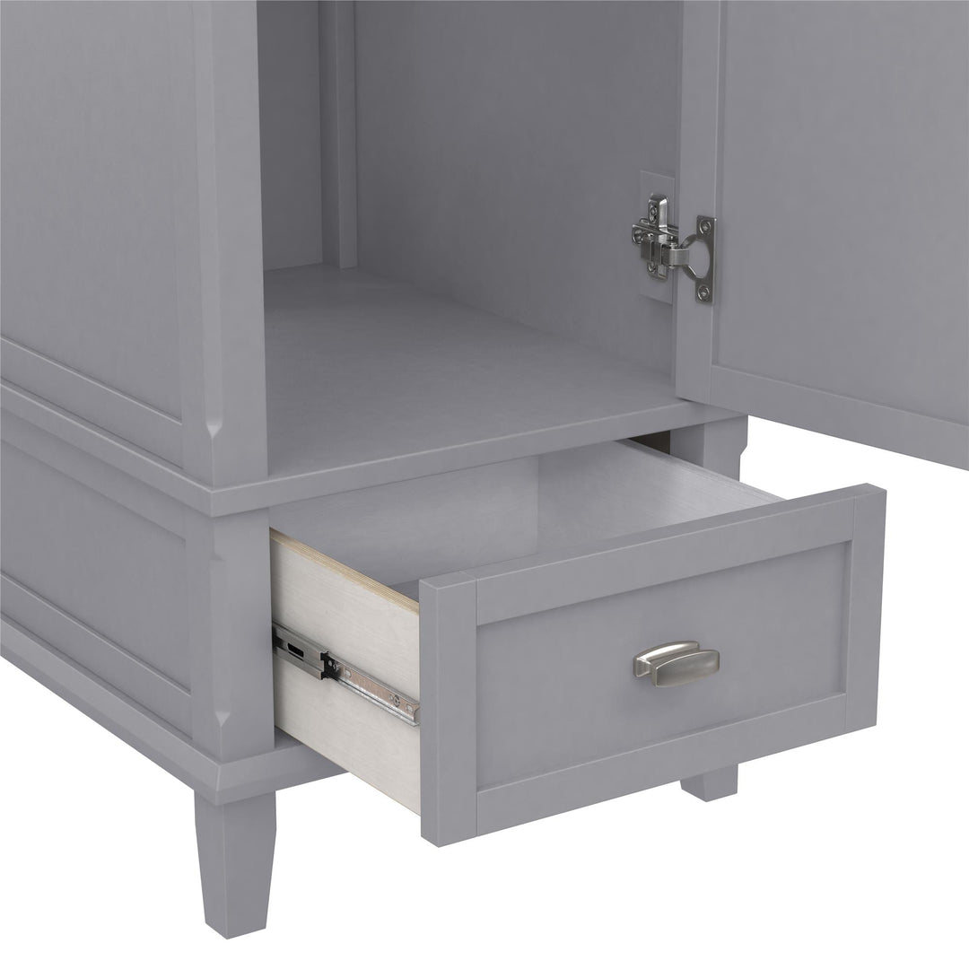 Otum Solid Wood 18-30 Inch Bathroom Vanity with Pre-Installed Oval Porcelain Sink - Gray - 18"