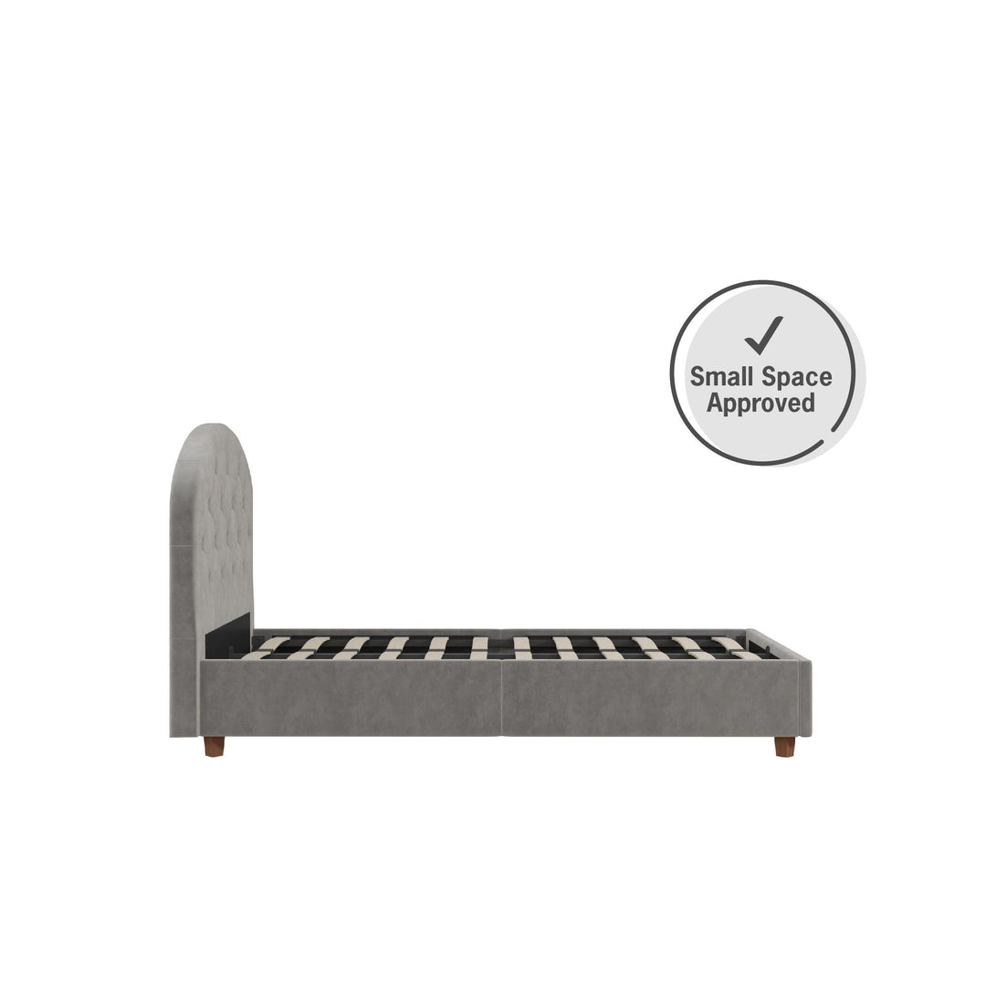 Gema Upholstered Bed with Bentwood Slats - Light Gray - Twin