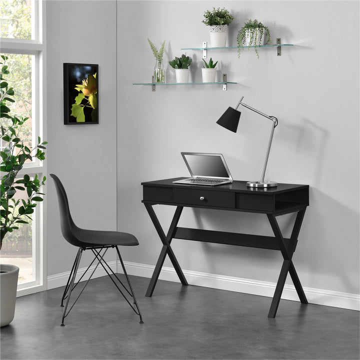 Carlisle Campaign Computer Desk - Black