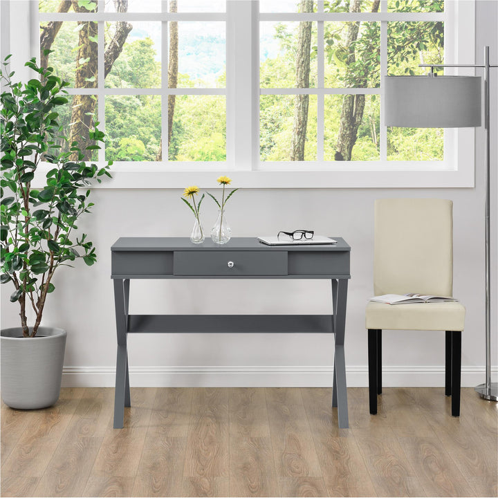 Paxton Campaign Computer Desk - Graphite Grey