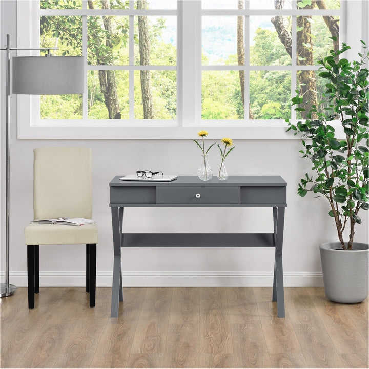 Paxton Campaign Computer Desk - Graphite Grey