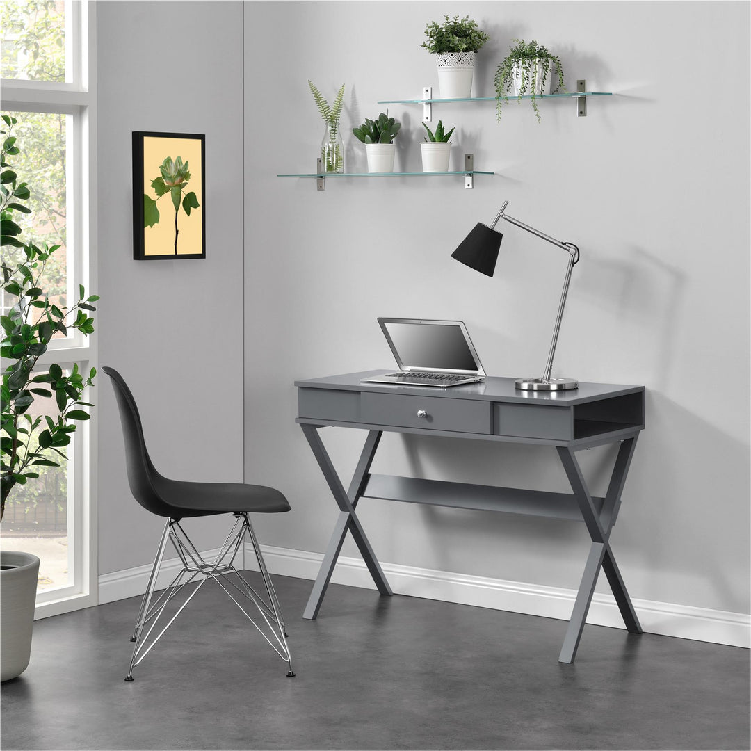 Paxton Campaign Computer Desk - Graphite Grey