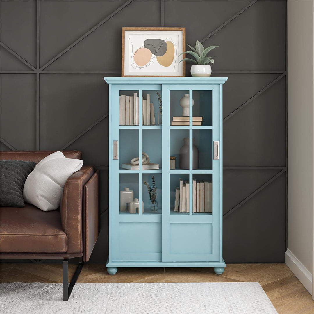 Aaron Lane bookcase for versatile and organized living -  Sea Blue