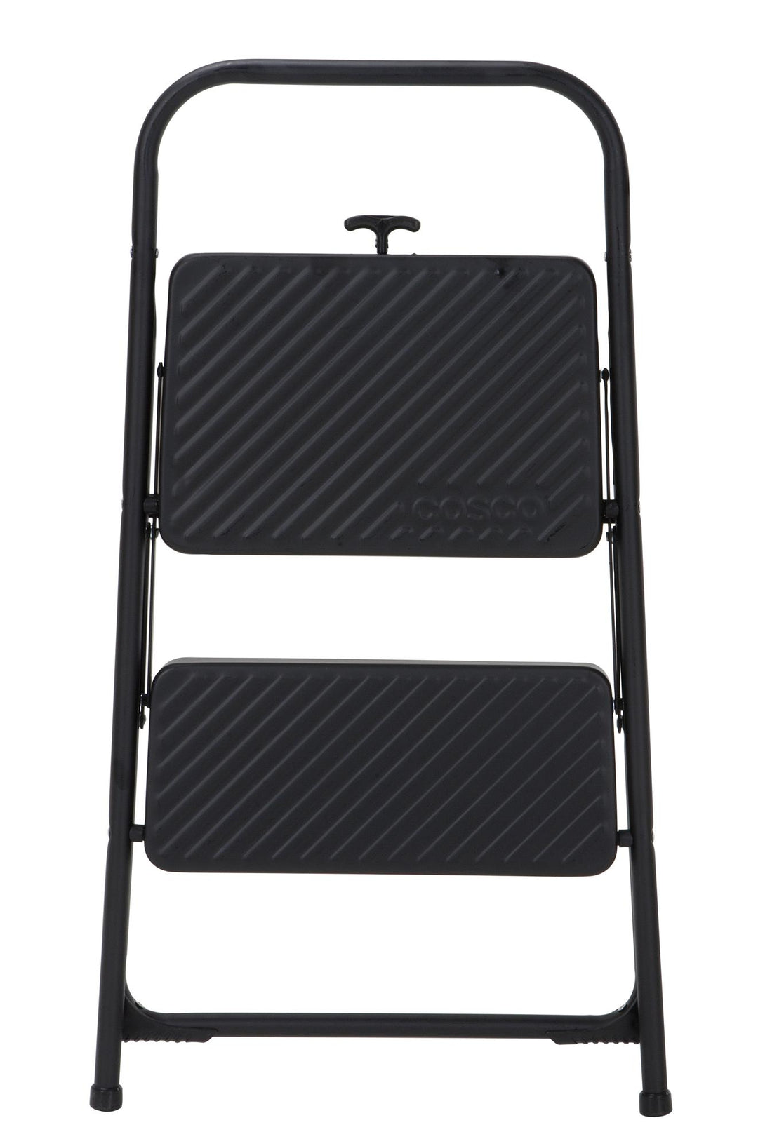 Two-Step Household Folding Step Stool All black Metal Frame - Black - 1-Pack