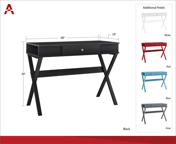 Carlisle Campaign Computer Desk - Black