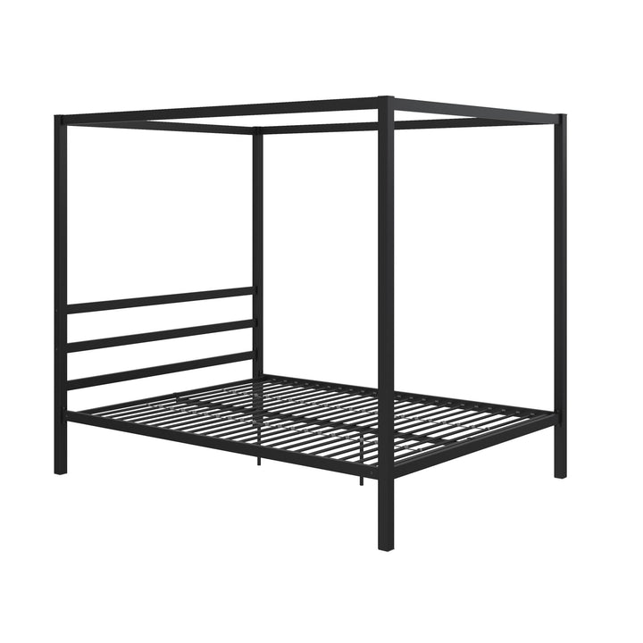 Sleek Built-In Headboard for Bed -  Black  -  Queen