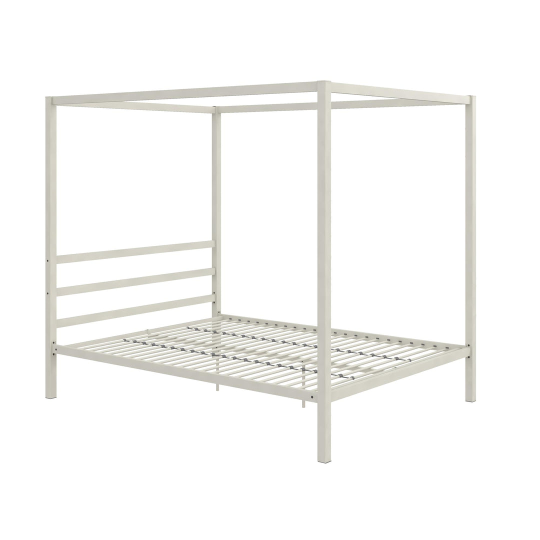 Best Modern Metal Canopy Bed -  White  -  Queen