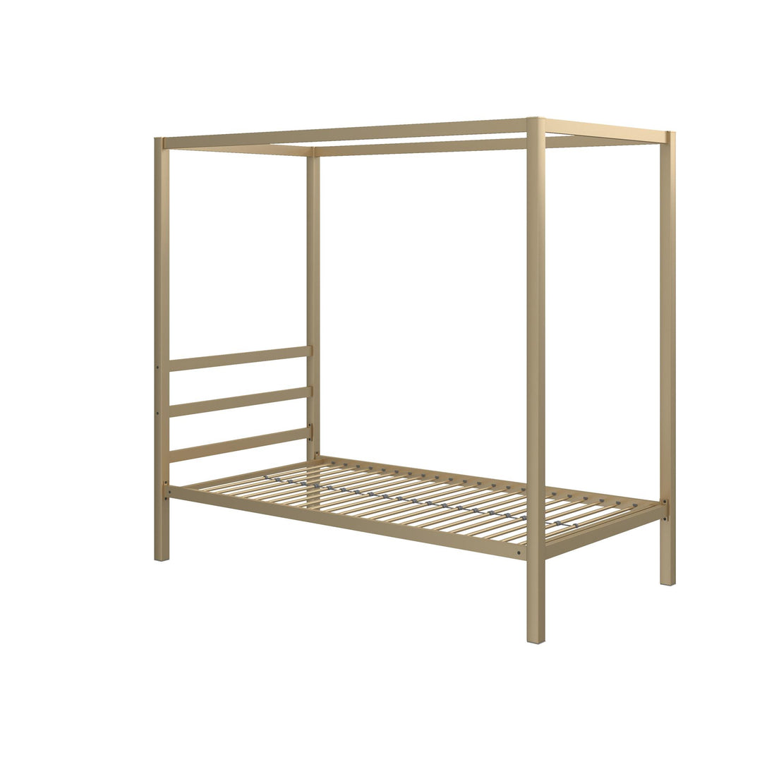 Best Metal Canopy Bed with Headboard -  Gold  -  Twin